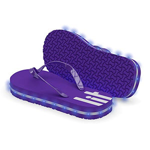 Litflip Women's LED Lighted Flip-Flop Sandals with Double USB Recharging Cable Purple
