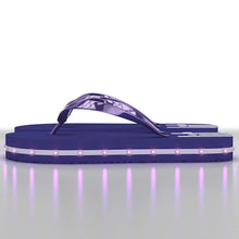 Load image into Gallery viewer, Litflip Light-Up Flip Flop Sandals for Men &amp; Kids, Water-Resistant &amp; Sandproof, Blue, Glowing LED Lights, Double USB Recharging Cable