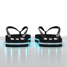 Load image into Gallery viewer, Litflip Light-Up Flip Flop Sandals for Men &amp; Women, Water-Resistant &amp; Sandproof, Black, Glowing LED Lights, Double USB Recharging Cable
