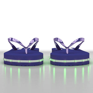 Litflip Light-Up Flip Flop Sandals for Men & Kids, Water-Resistant & Sandproof, Blue, Glowing LED Lights, Double USB Recharging Cable