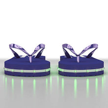 Load image into Gallery viewer, Litflip Light-Up Flip Flop Sandals for Women, Water-Resistant &amp; Sandproof, Purple, Glowing LED Lights, Double USB Recharging Cable