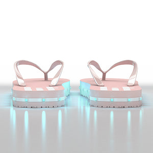 Litflip Light-Up Flip Flop Sandals for Women & Kids, Water-Resistant & Sandproof, Pink, Glowing LED Lights, Double USB Recharging Cable